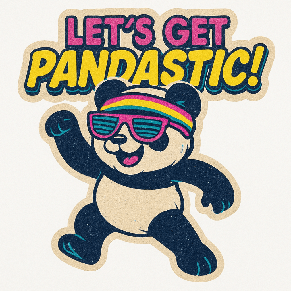 Cool Panda with Sunglasses and Headband Sticker