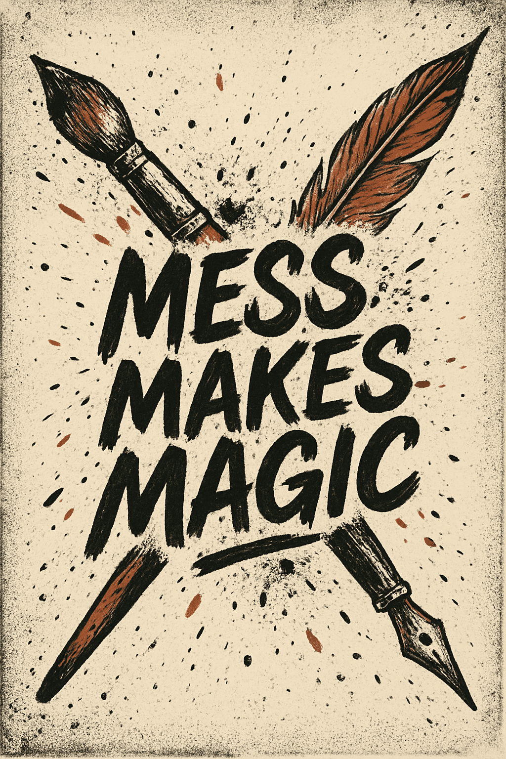 Mess Makes Magic: Artistic Tools Inspiration Poster