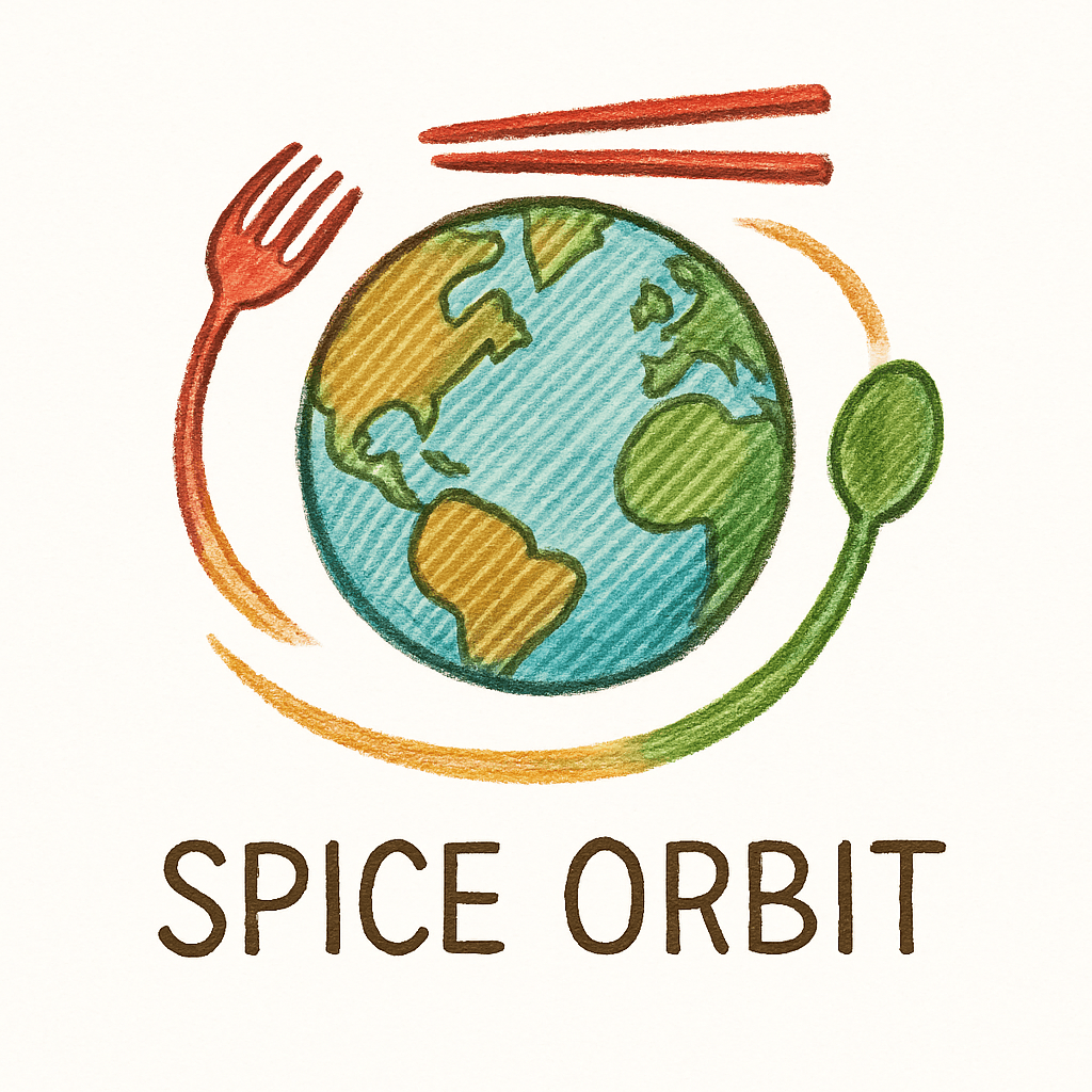 Global Culinary Logo with Earth and Utensils