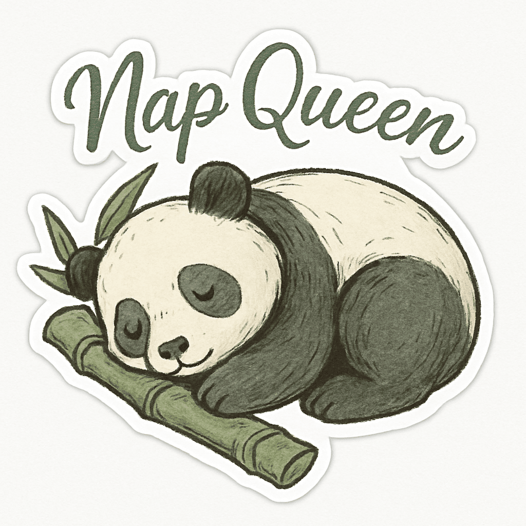Nap Queen Sleeping Panda Sticker