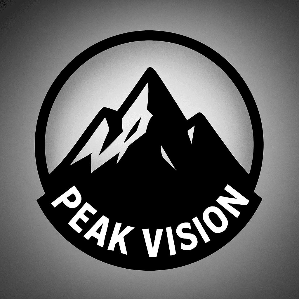 Bold Mountain Peak Logo with Strong Typography