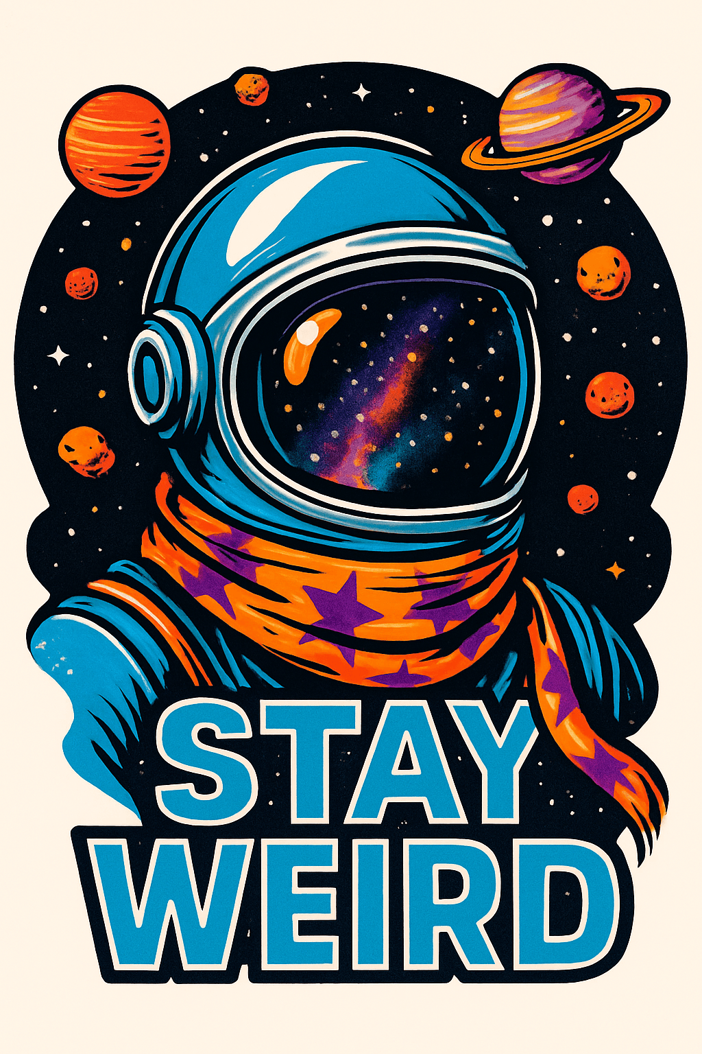 Stay Weird Astronaut Space Adventure Tee