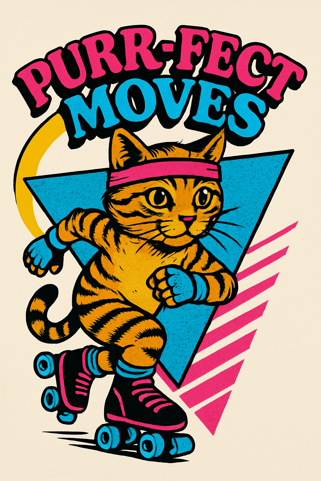 Purr-Fect Moves: Retro Roller Skating Cat