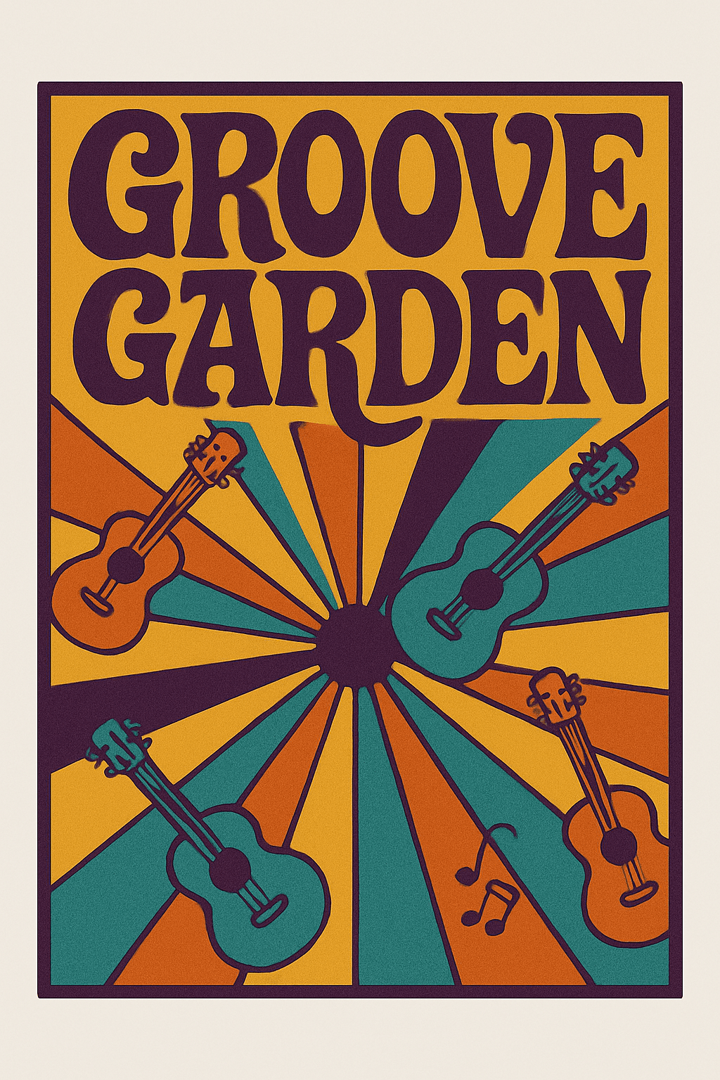 Retro Groove Garden Music Festival Poster