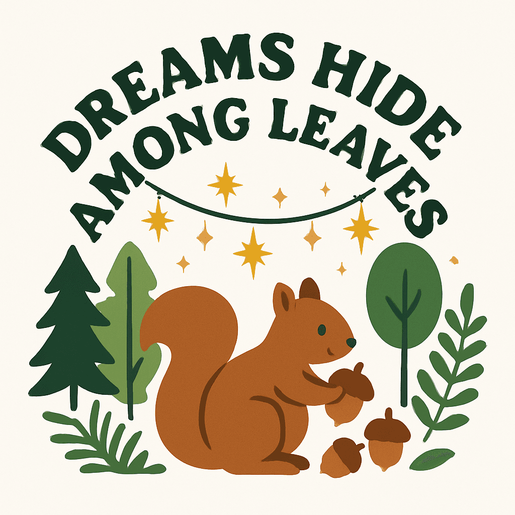 Dreams Hide Among Leaves with Cute Squirrel