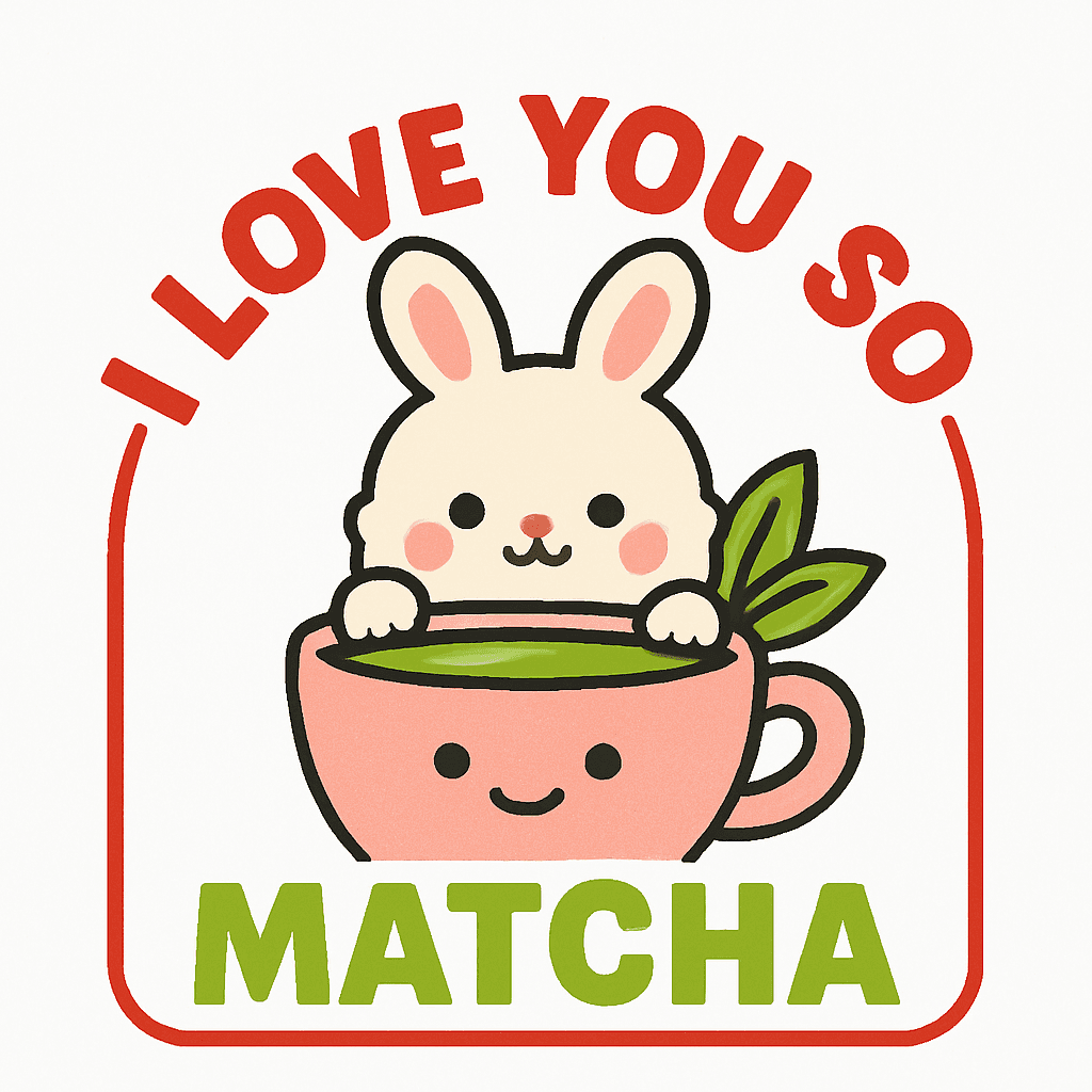 Cute Bunny in Matcha Cup Love Design