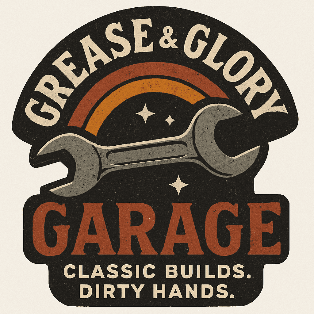 Retro Garage Logo with Wrench & Bold Typography
