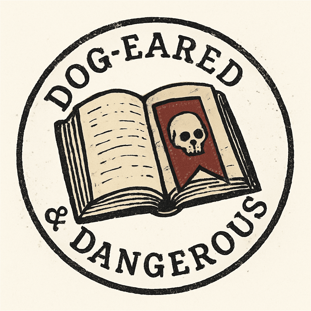 Vintage Book Logo with Skull Bookmark