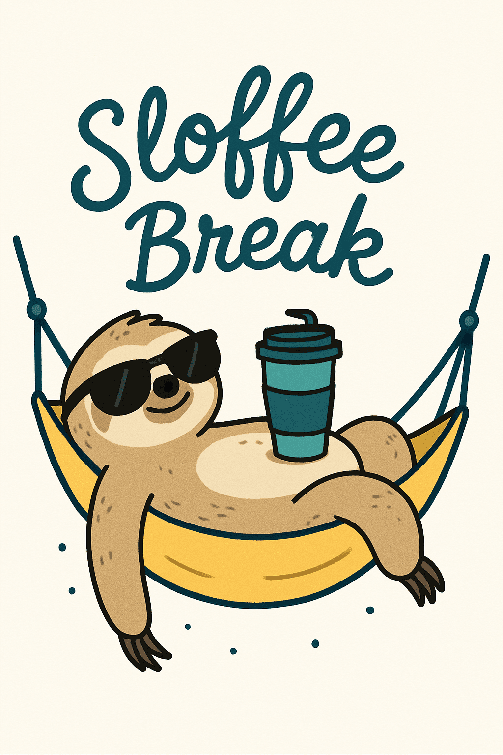 Relaxed Sloth Coffee Break Mug Design