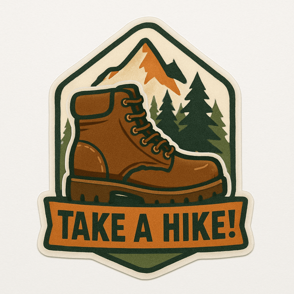 Take a Hike! Hiking Boot & Mountain Badge