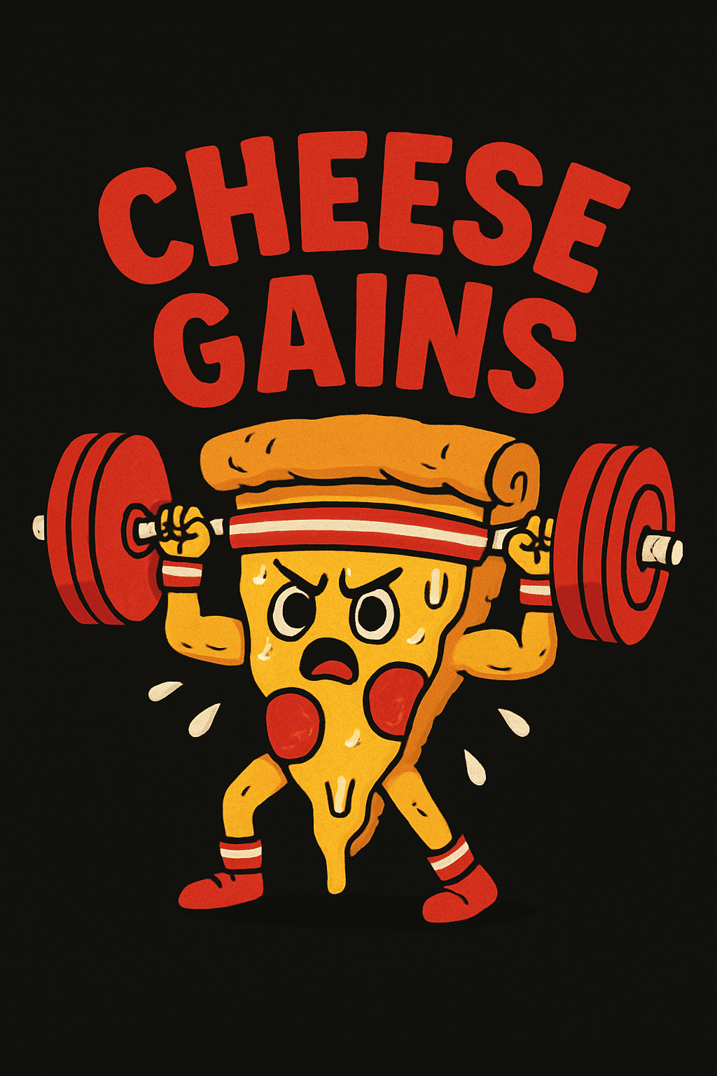Cheese Gains Weightlifting Pizza Slice