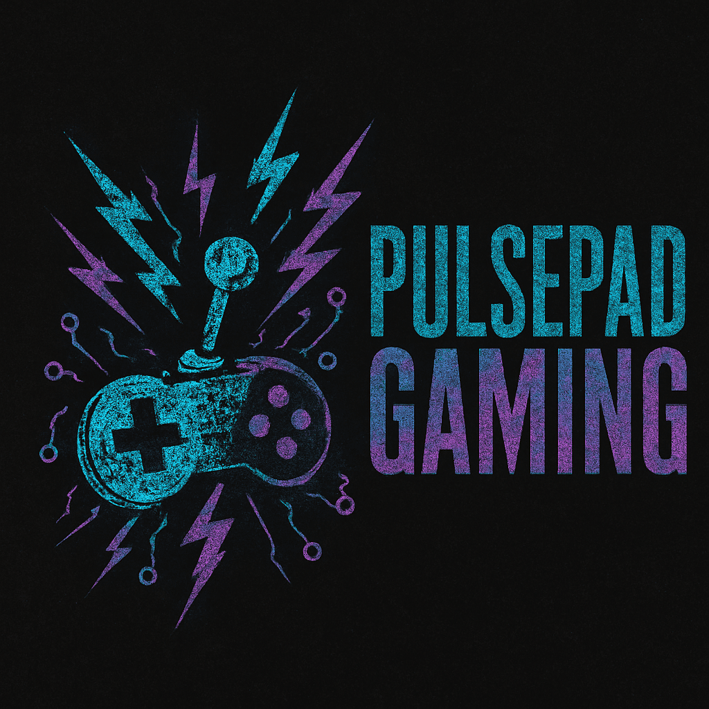 Retro Neon Pulse Gaming Controller Logo