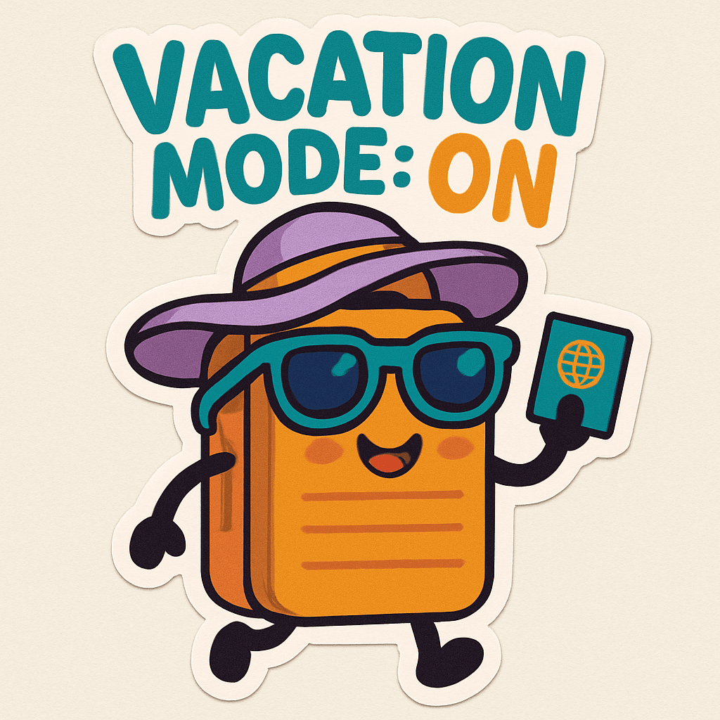 Vacation Mode On Cute Luggage Sticker