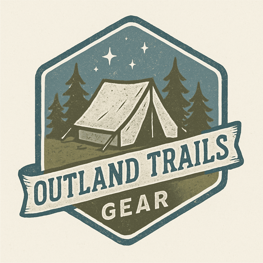 Vintage Camping Badge with Tent and Pine Trees