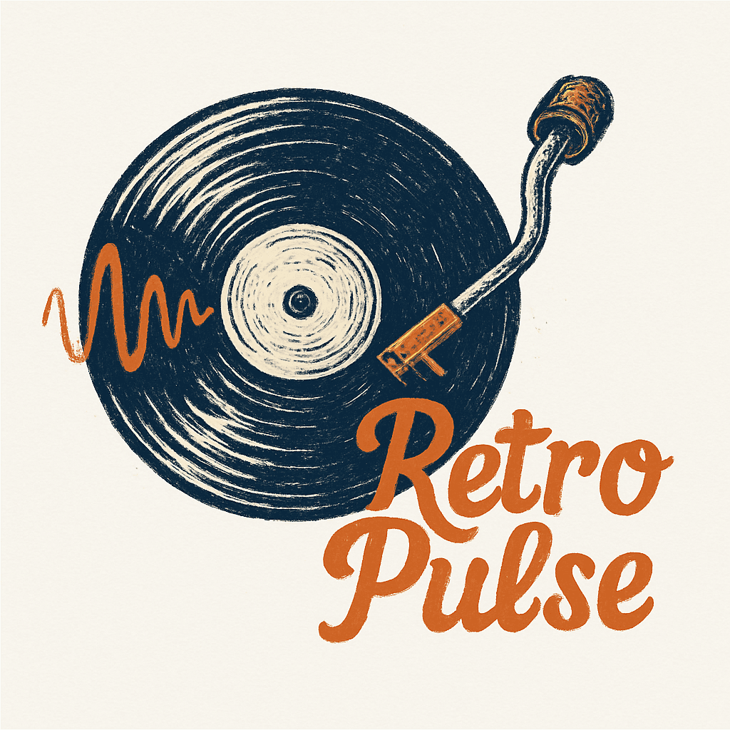 Retro Pulse Vintage Vinyl Record Logo