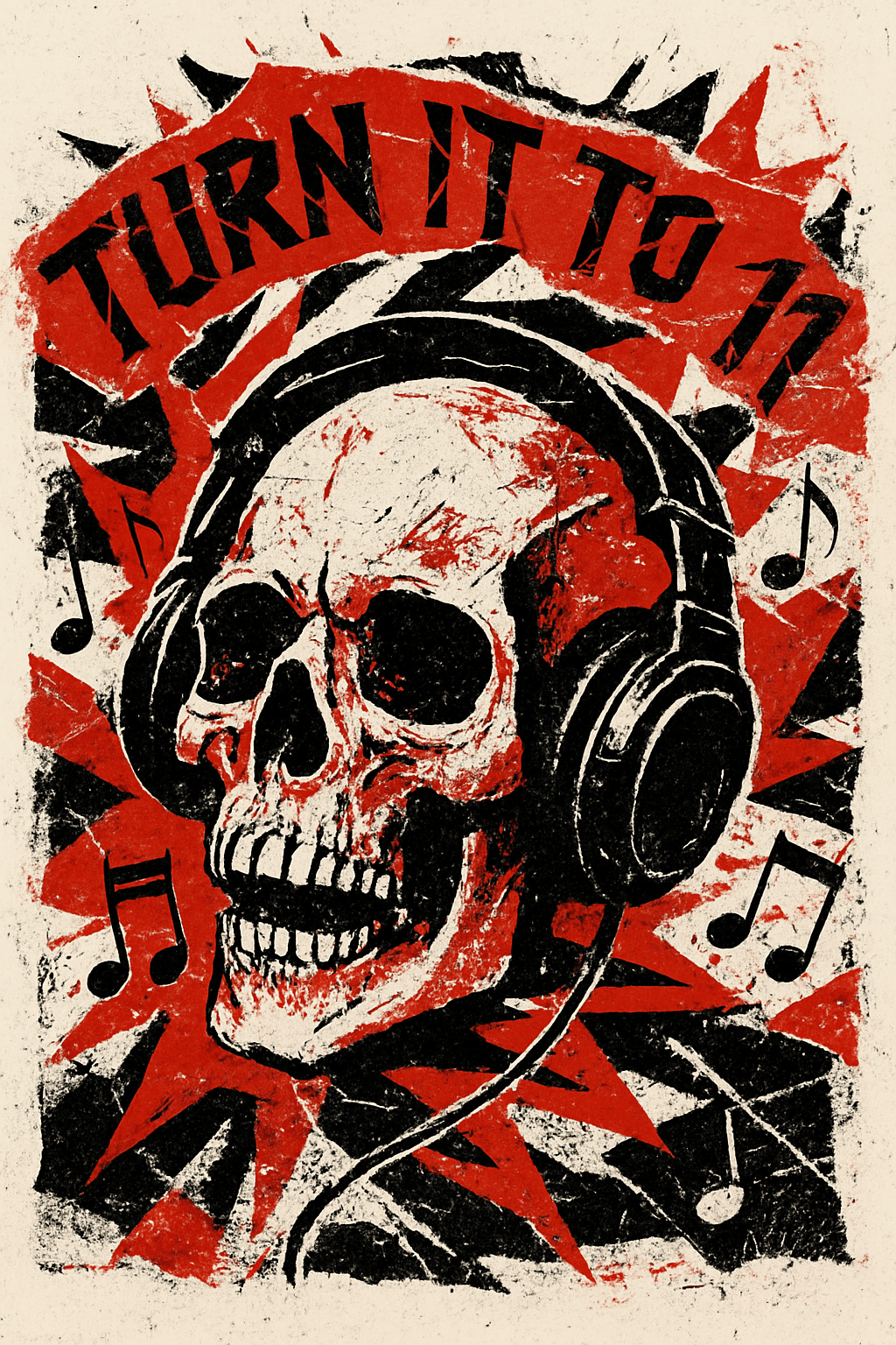 Turn It To 11 Skull Rock Music Poster