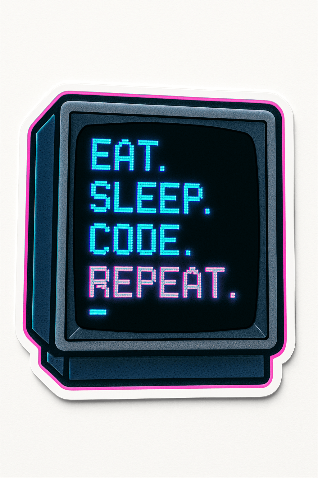 Retro Computer Screen Code Life Sticker