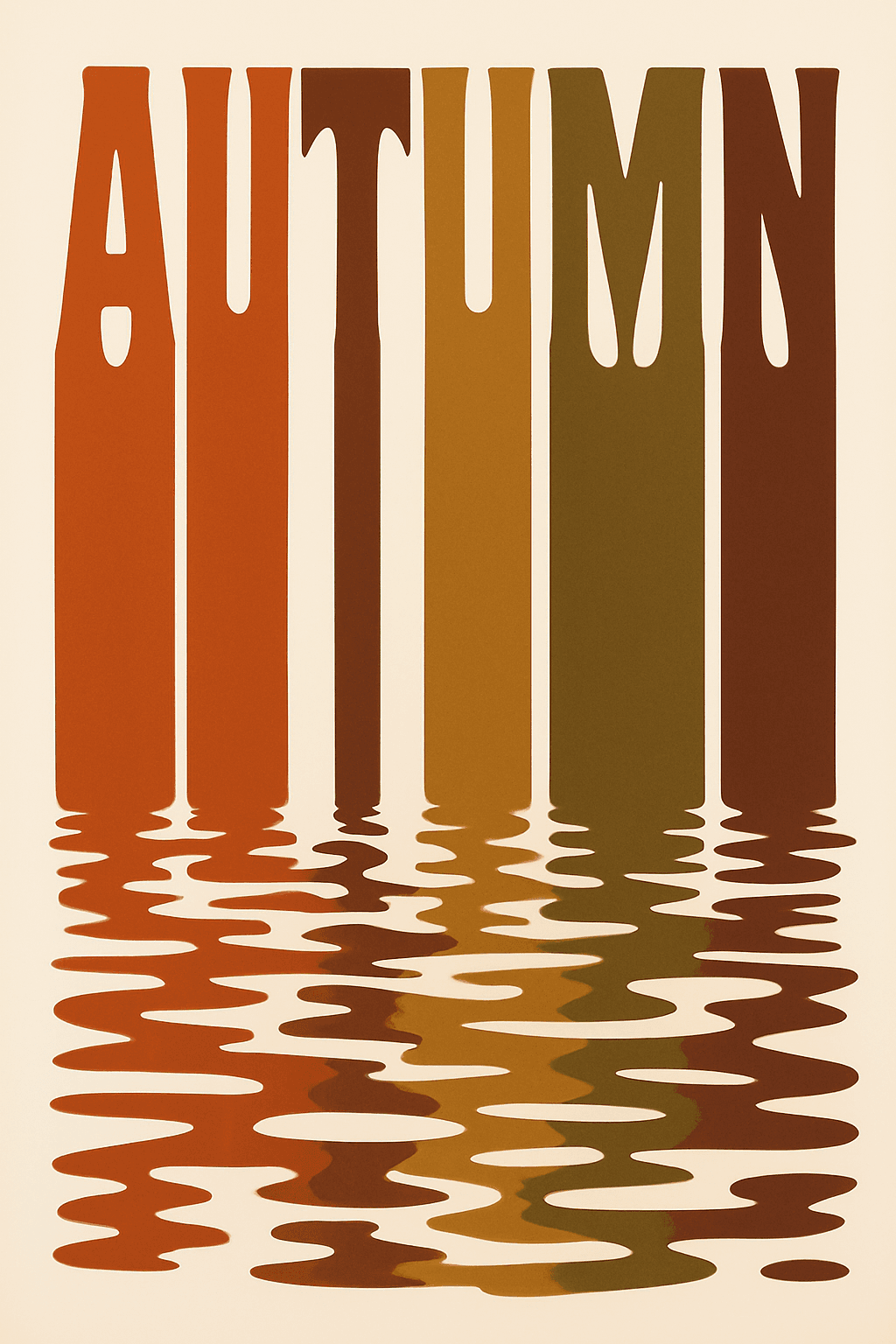 Retro Autumn Reflection Typography Design