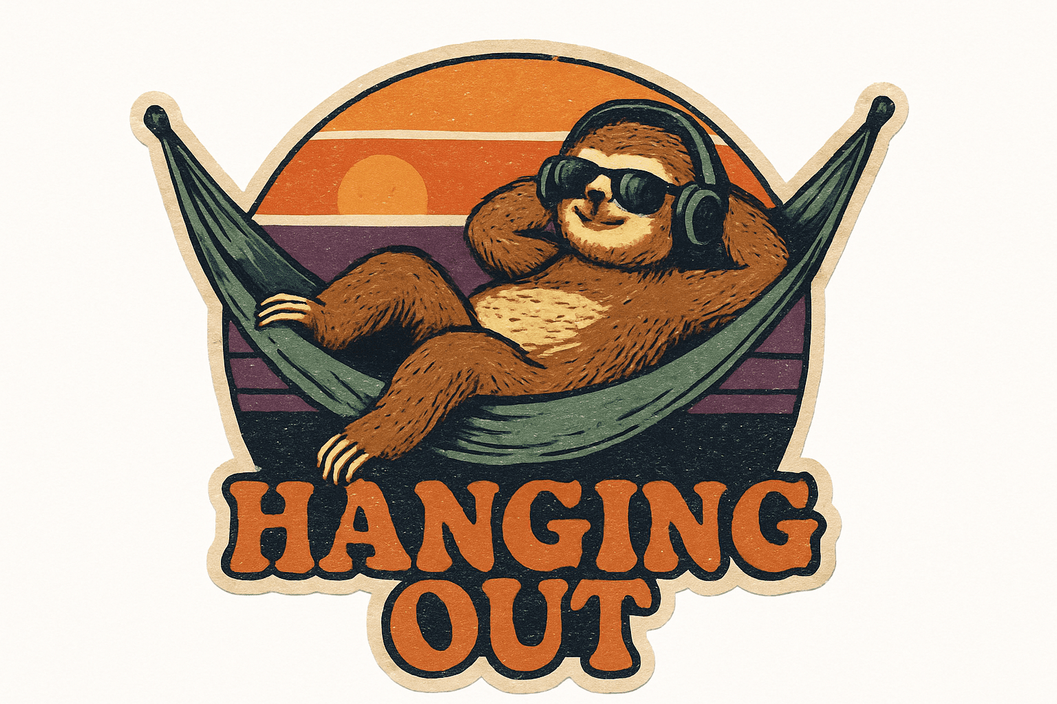 Chill Sloth Relaxing in Hammock Sticker