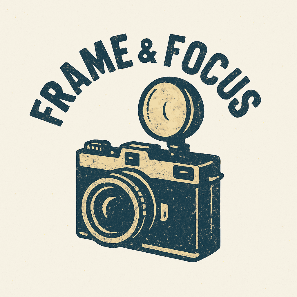 Vintage Camera Logo with Flash Illustration