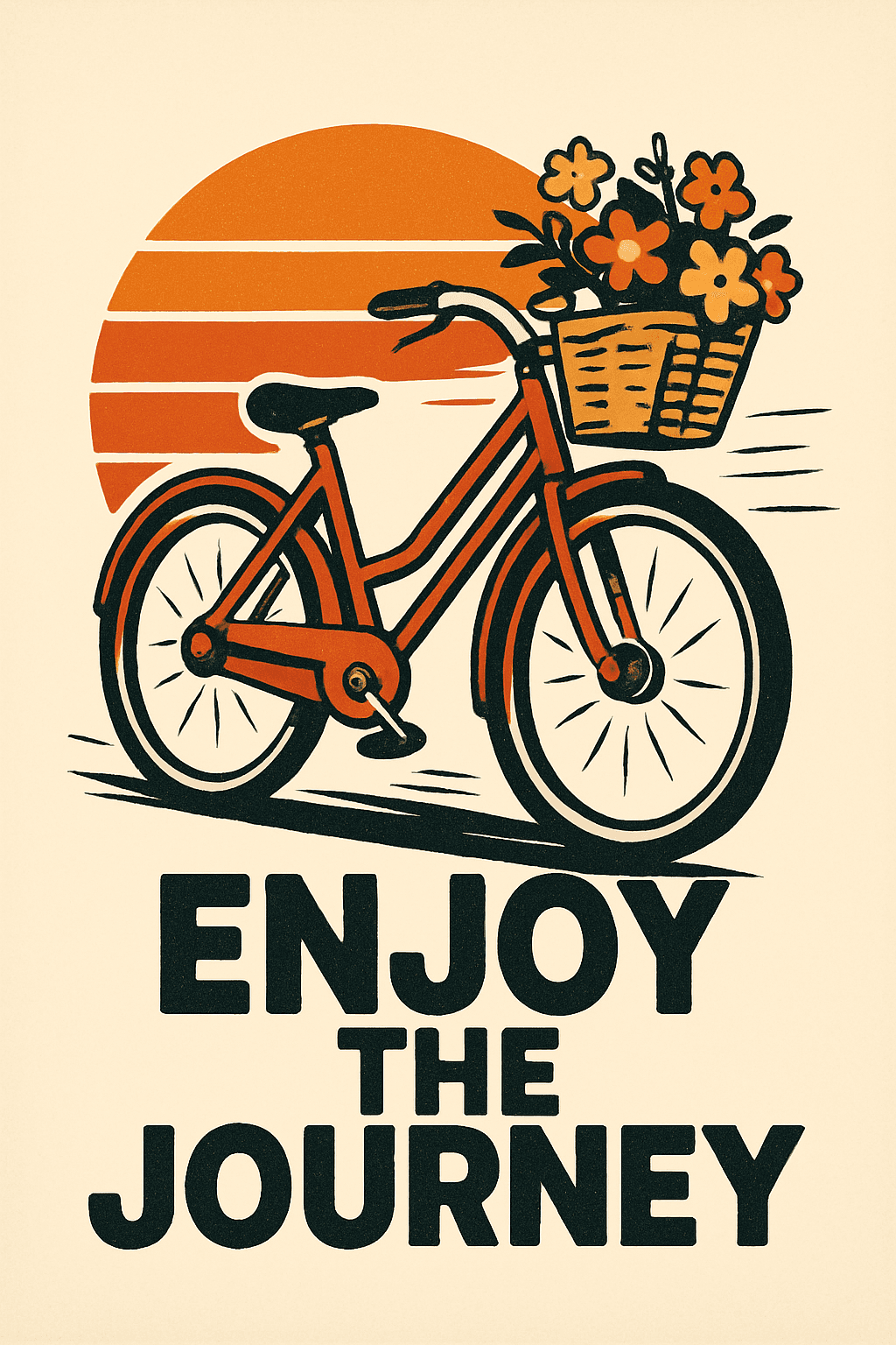 Vintage Bike with Flowers and Sunset Vibes