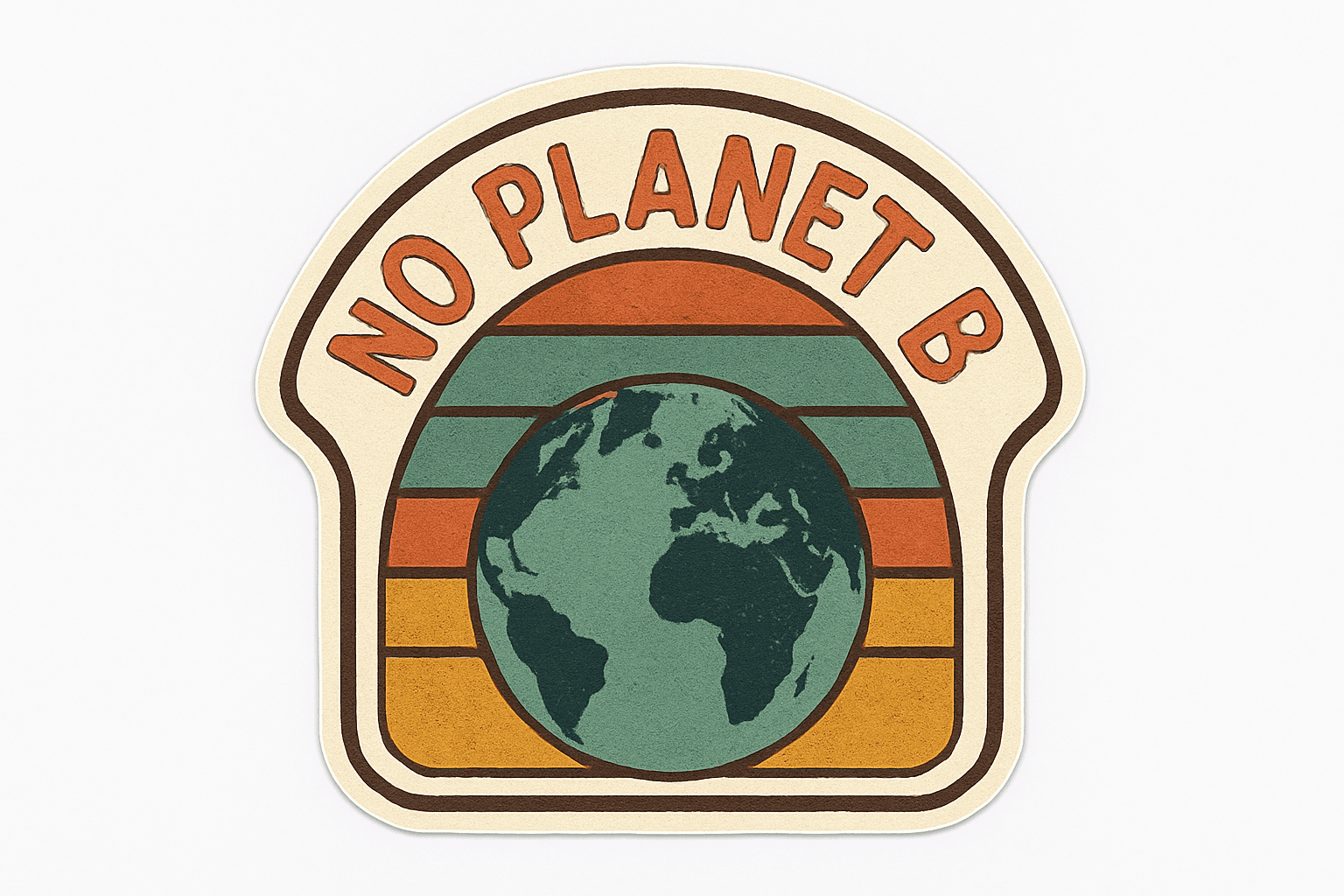 Retro Earth 'No Planet B' Environmental Sticker