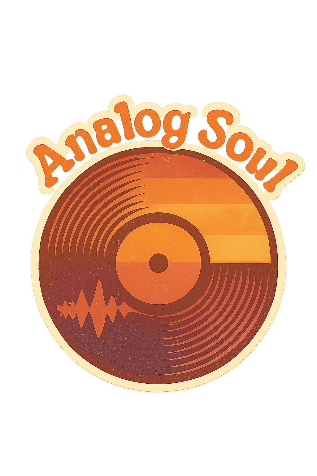 Retro Vinyl Record 'Analog Soul' Sticker Design