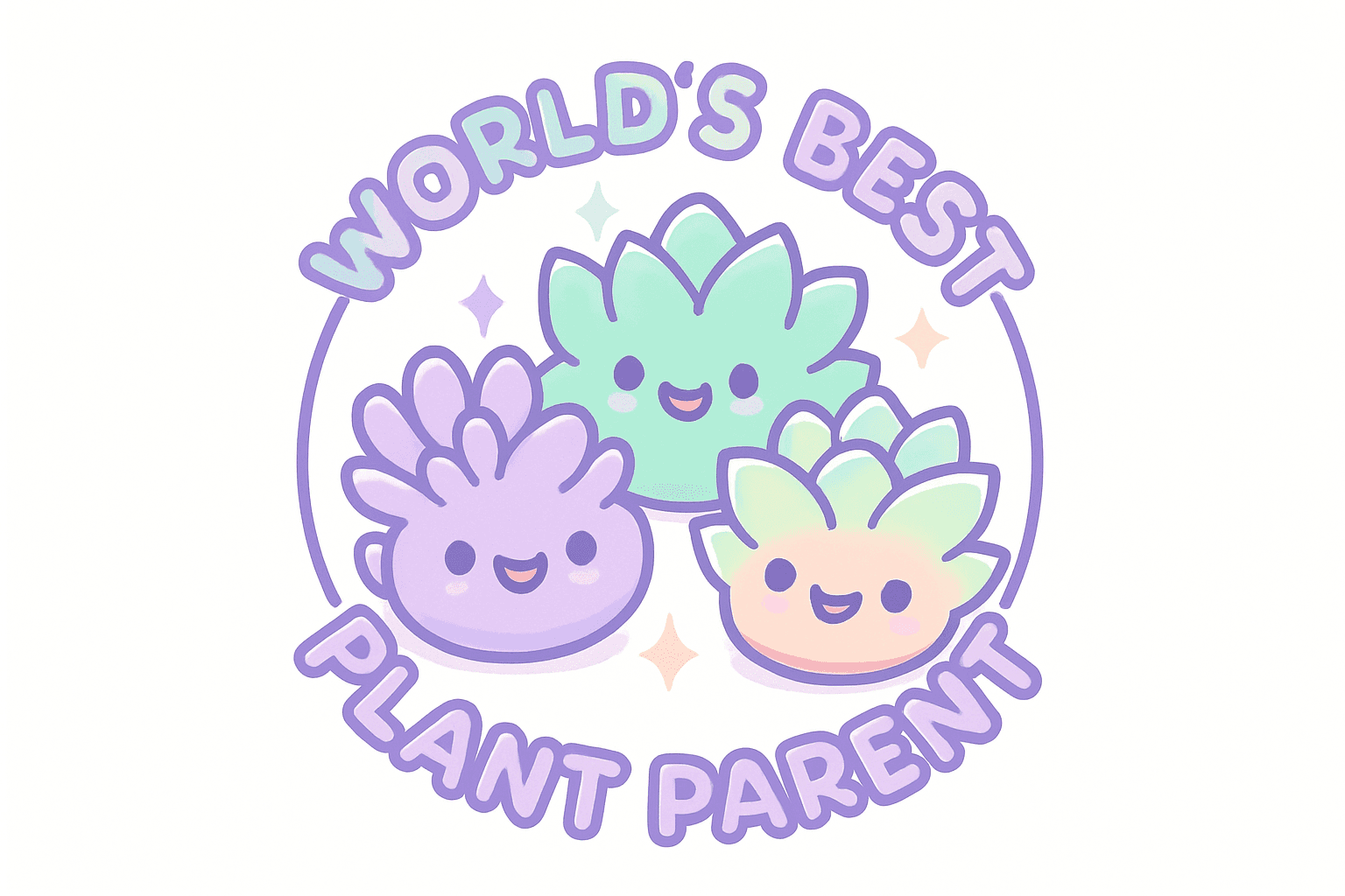 Cute World's Best Plant Parent Cartoon Design