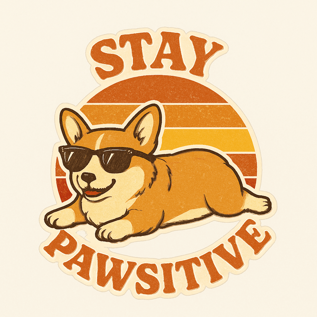 Cool Corgi with Sunglasses Stay Pawsitive Sticker