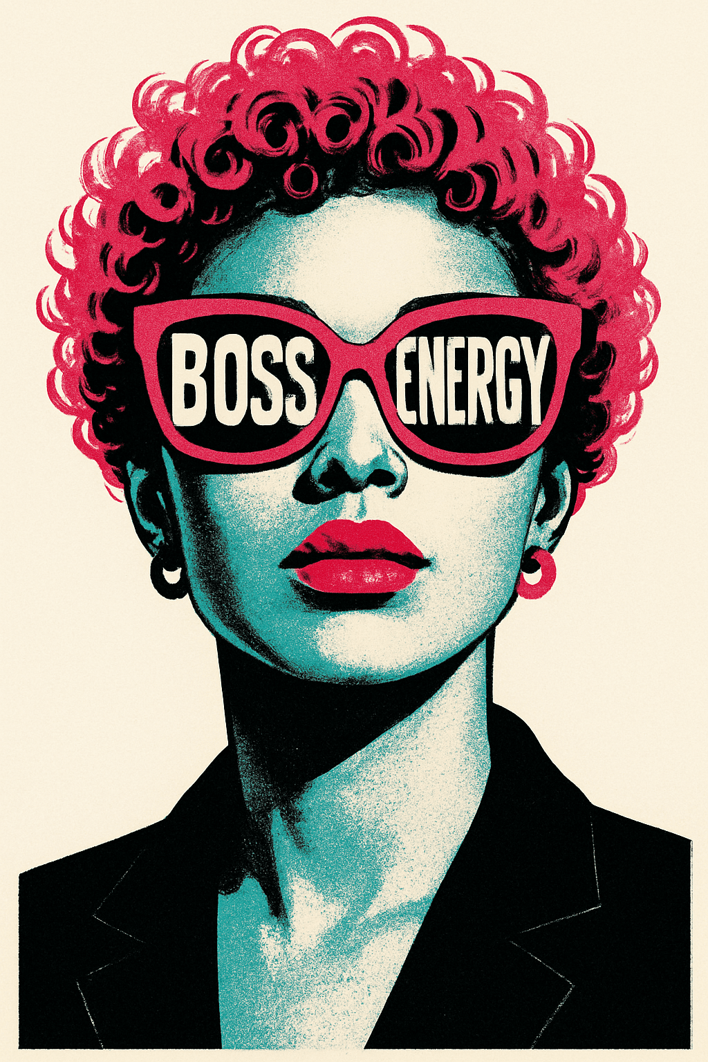 Bold Retro Pop Art Woman with Boss Energy Shades
