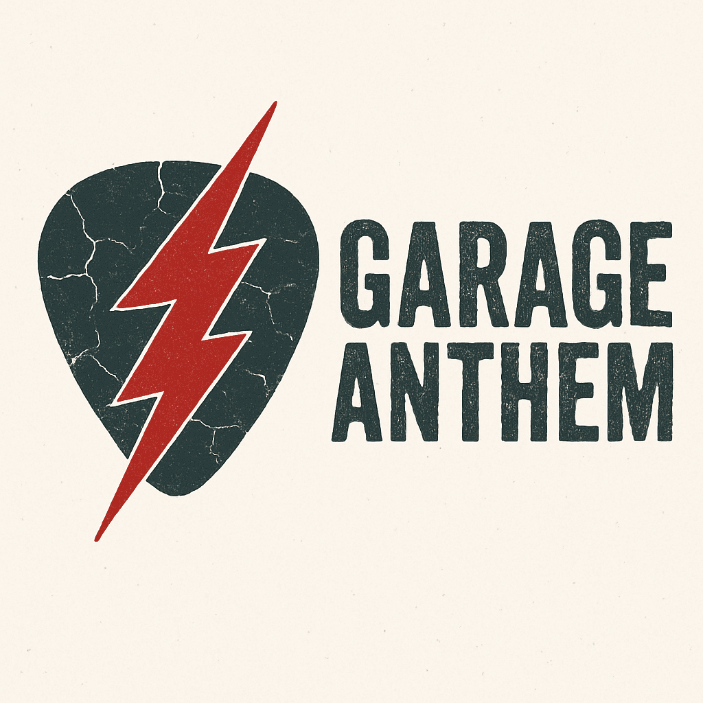 Vintage Garage Anthem Rock Guitar Logo