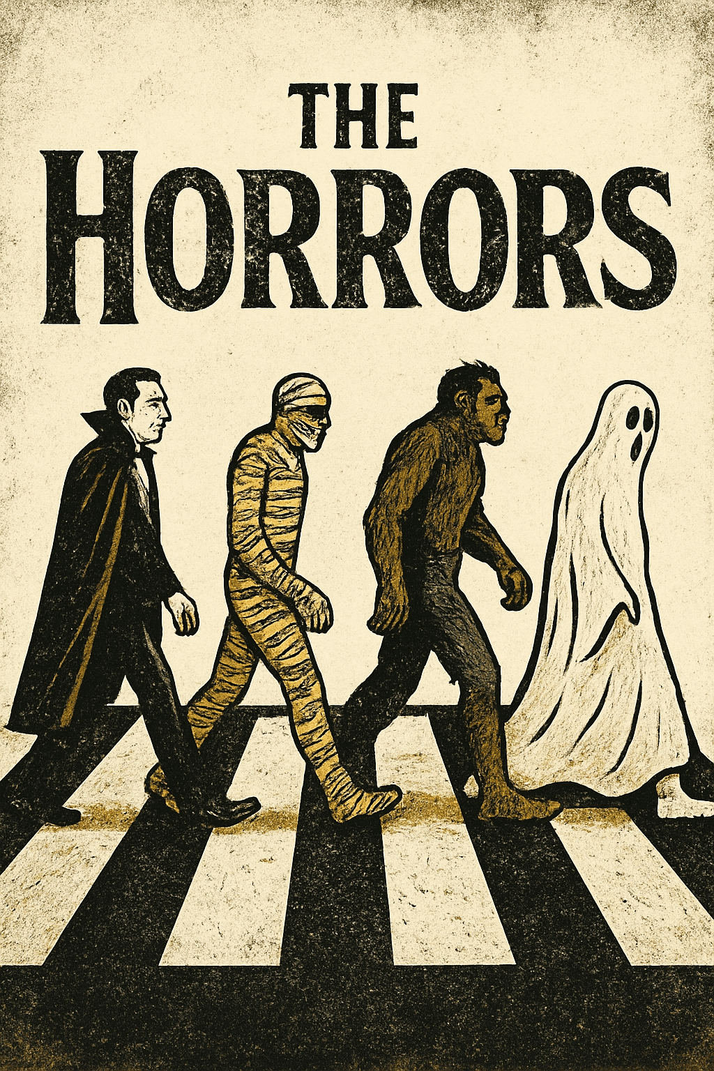 Classic Horror Icons Crosswalk Poster