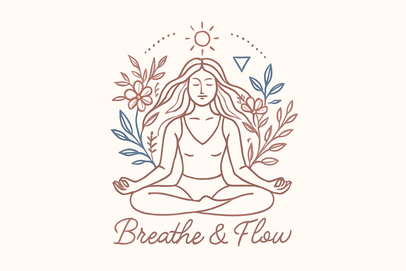 Serene Yoga Meditation with Floral Elements