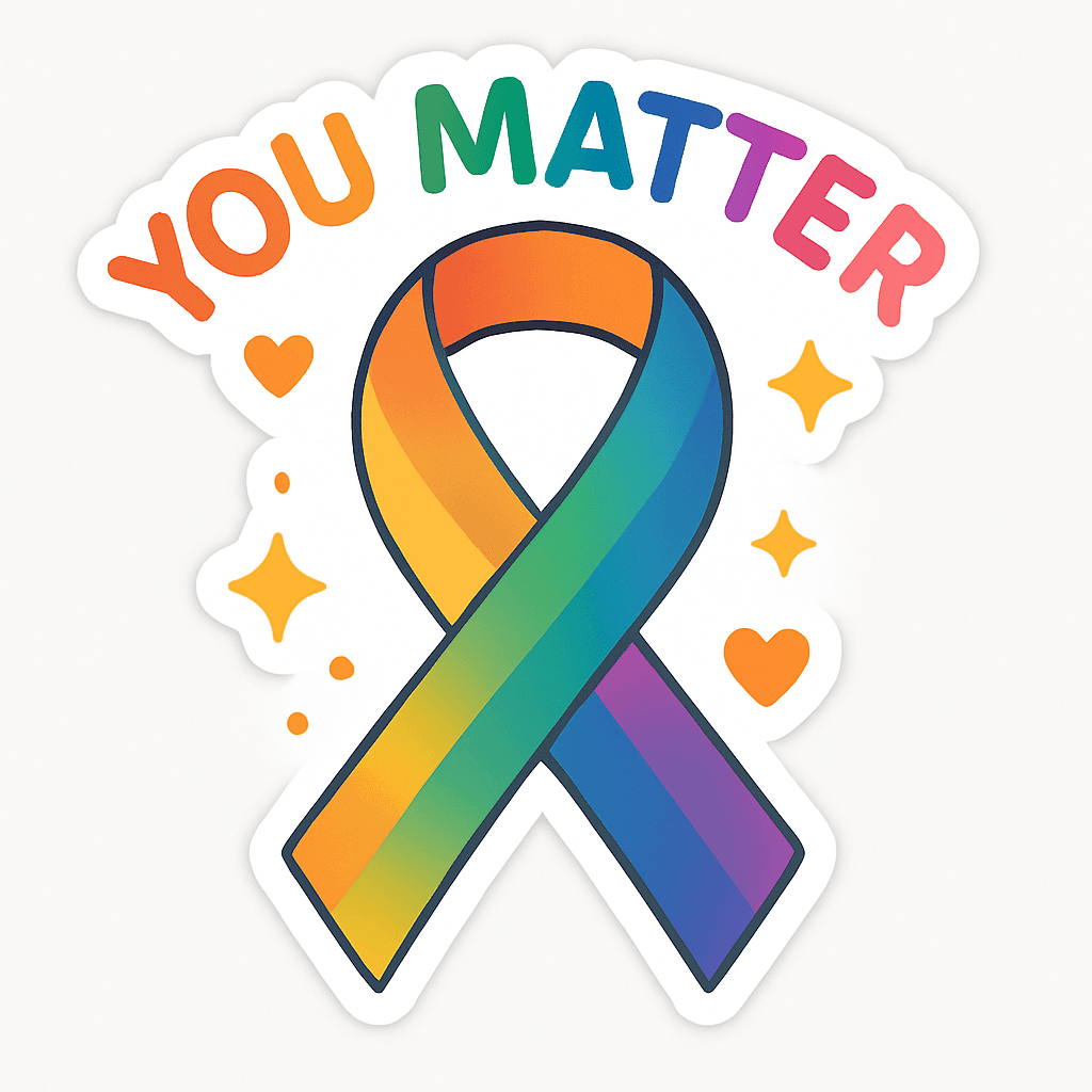 Colorful You Matter Awareness Ribbon Sticker