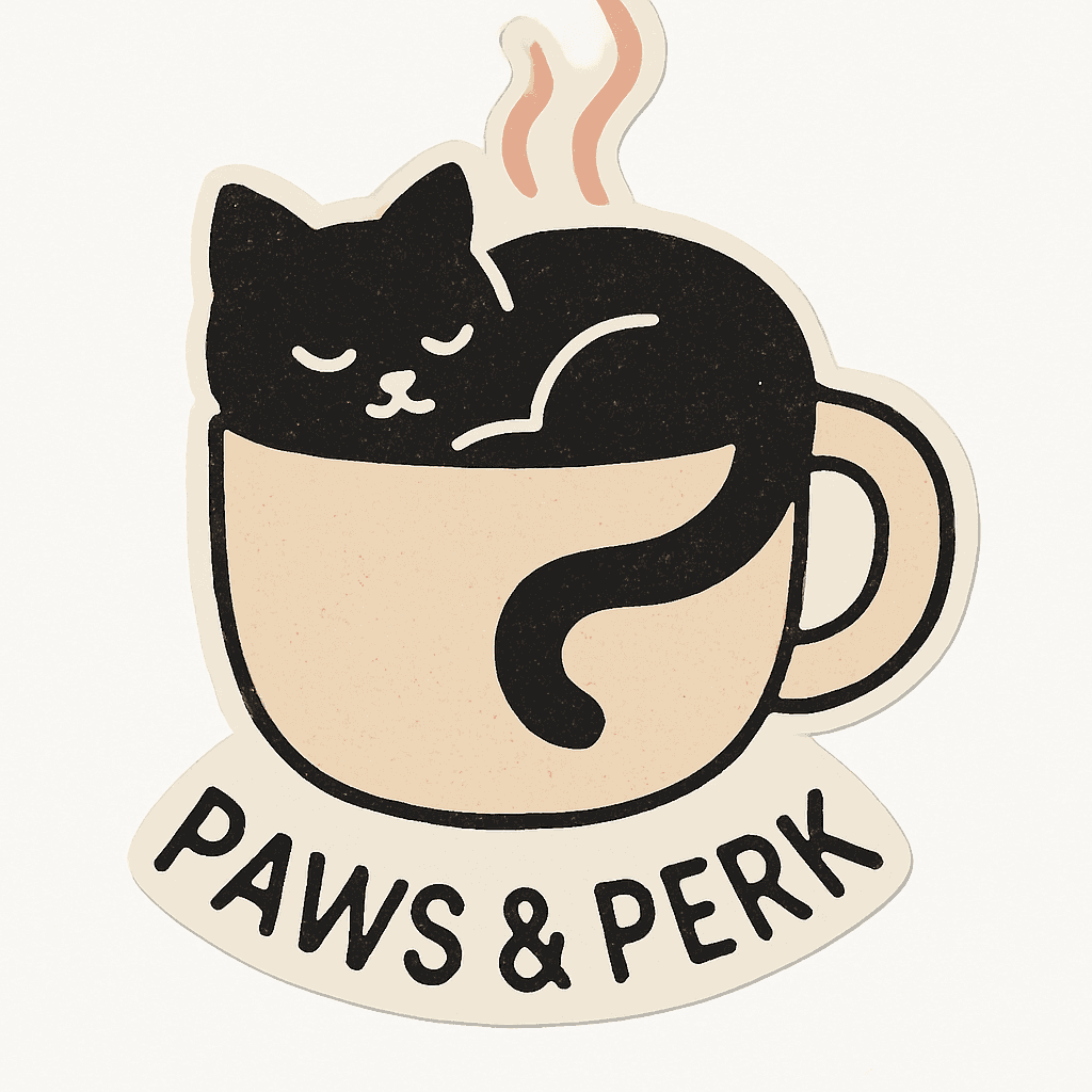 Cozy Cat in Coffee Cup Sticker Design