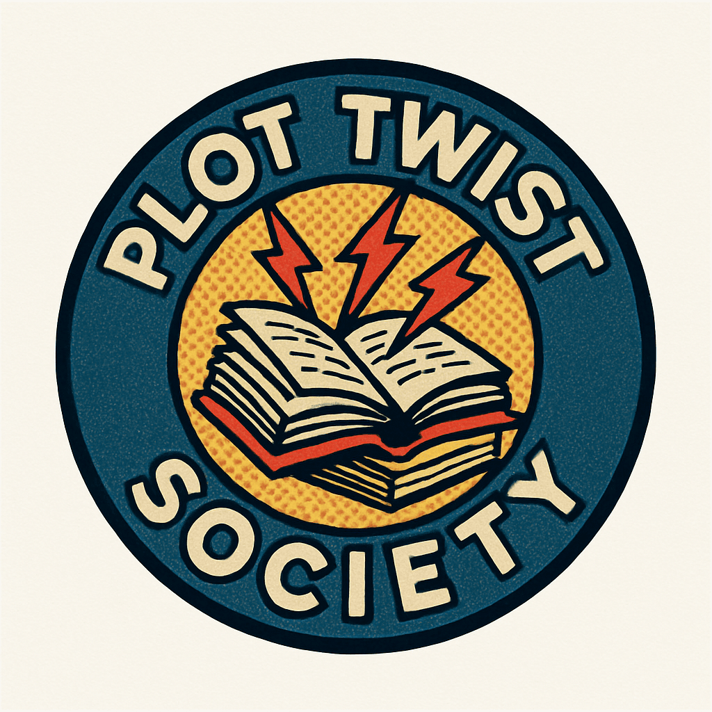 Vintage Comic Style Book Club Logo