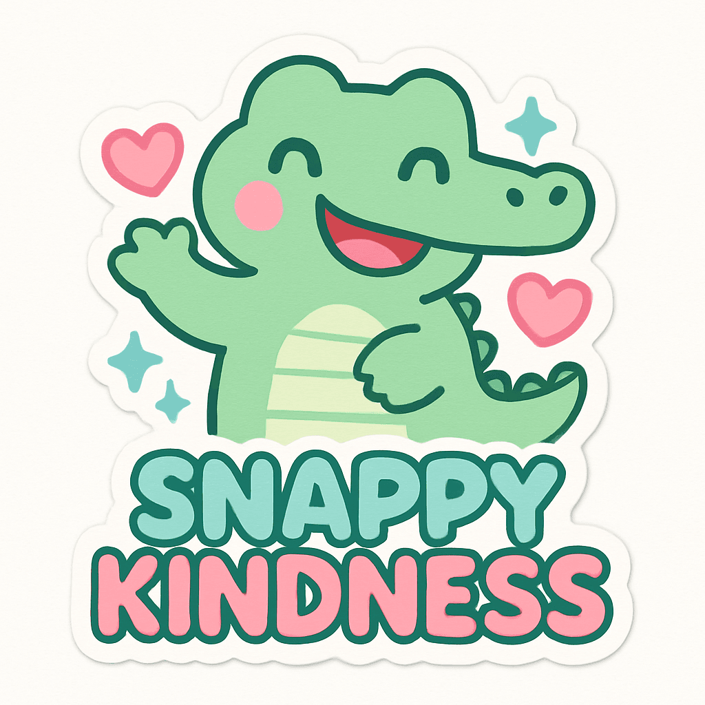 Cute Alligator with Snappy Kindness Quote