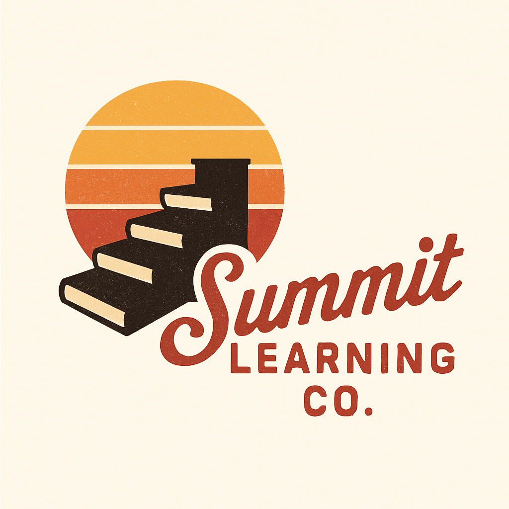 Retro Steps to Summit Learning Logo