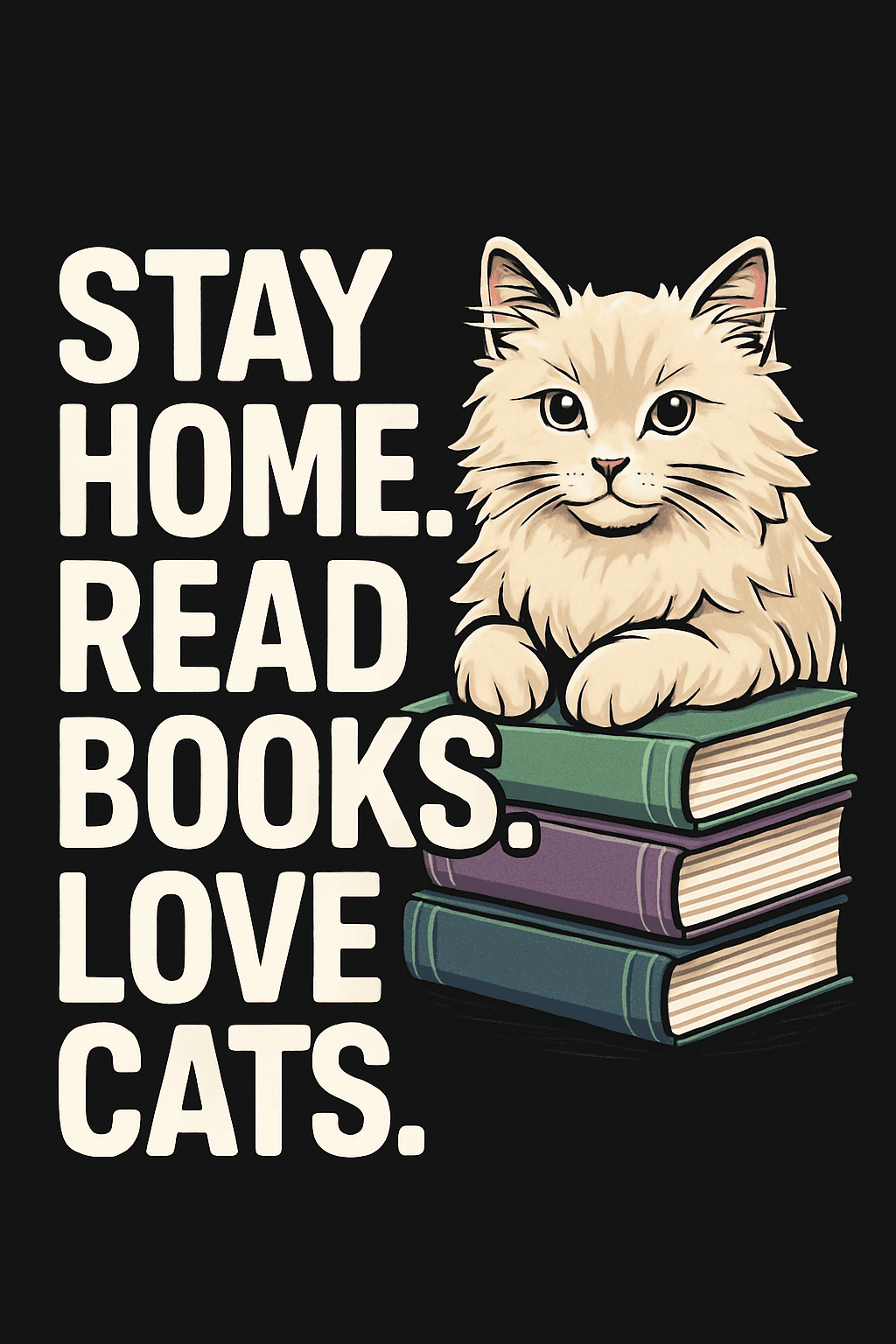 Stay Home, Read Books & Love Cats Tee