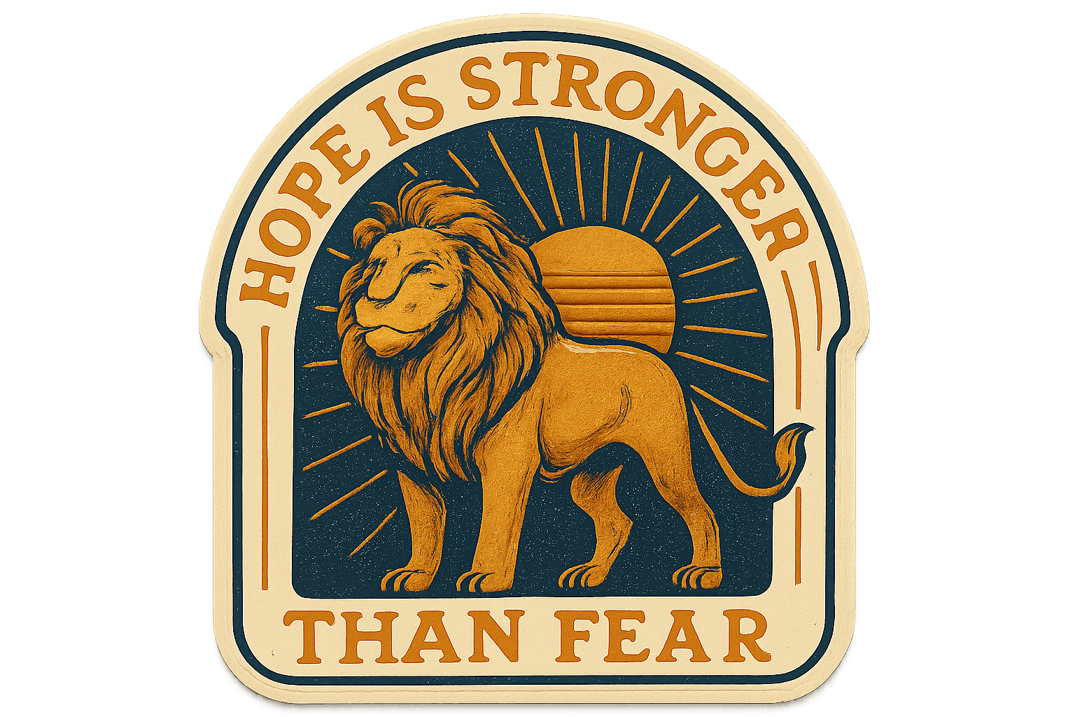 Vintage Lion with Hope Inspirational Quote Sticker