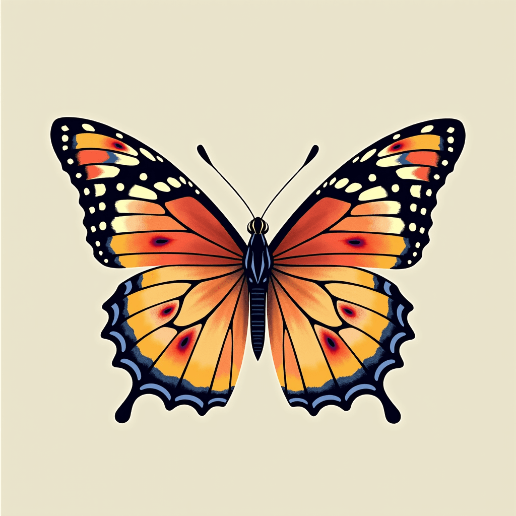 Vibrant Monarch Butterfly Illustration