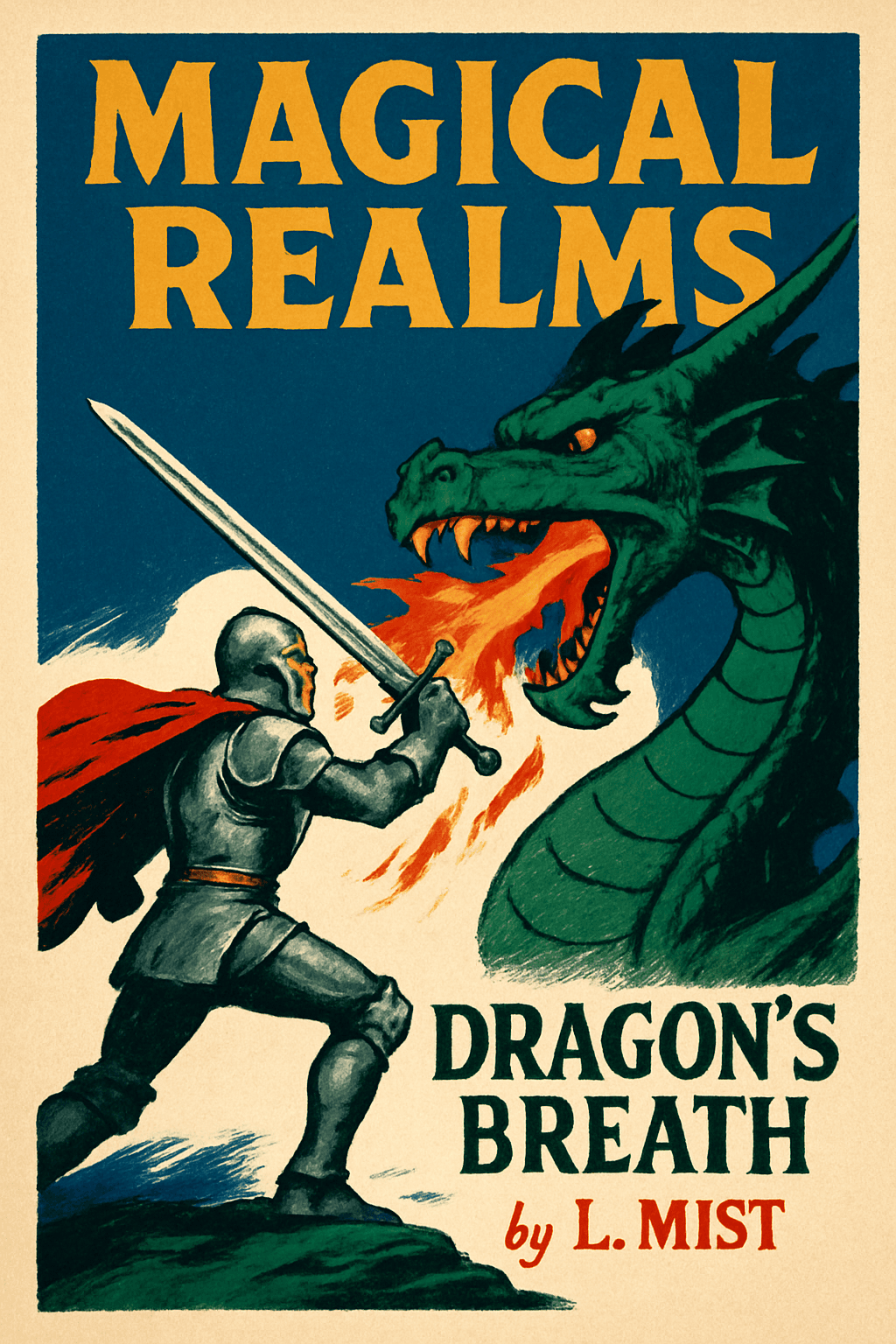 Epic Knight vs Dragon Fantasy Poster