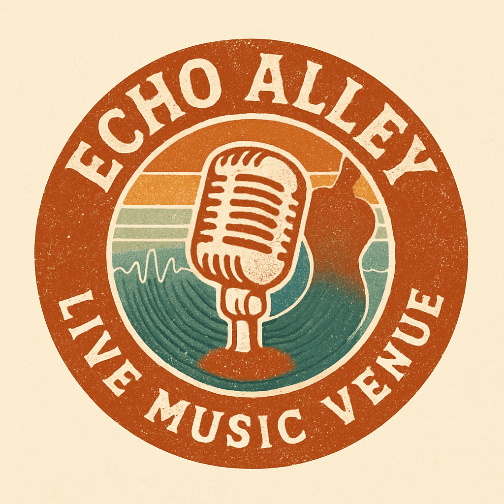 Retro Echo Alley Live Music Venue Logo