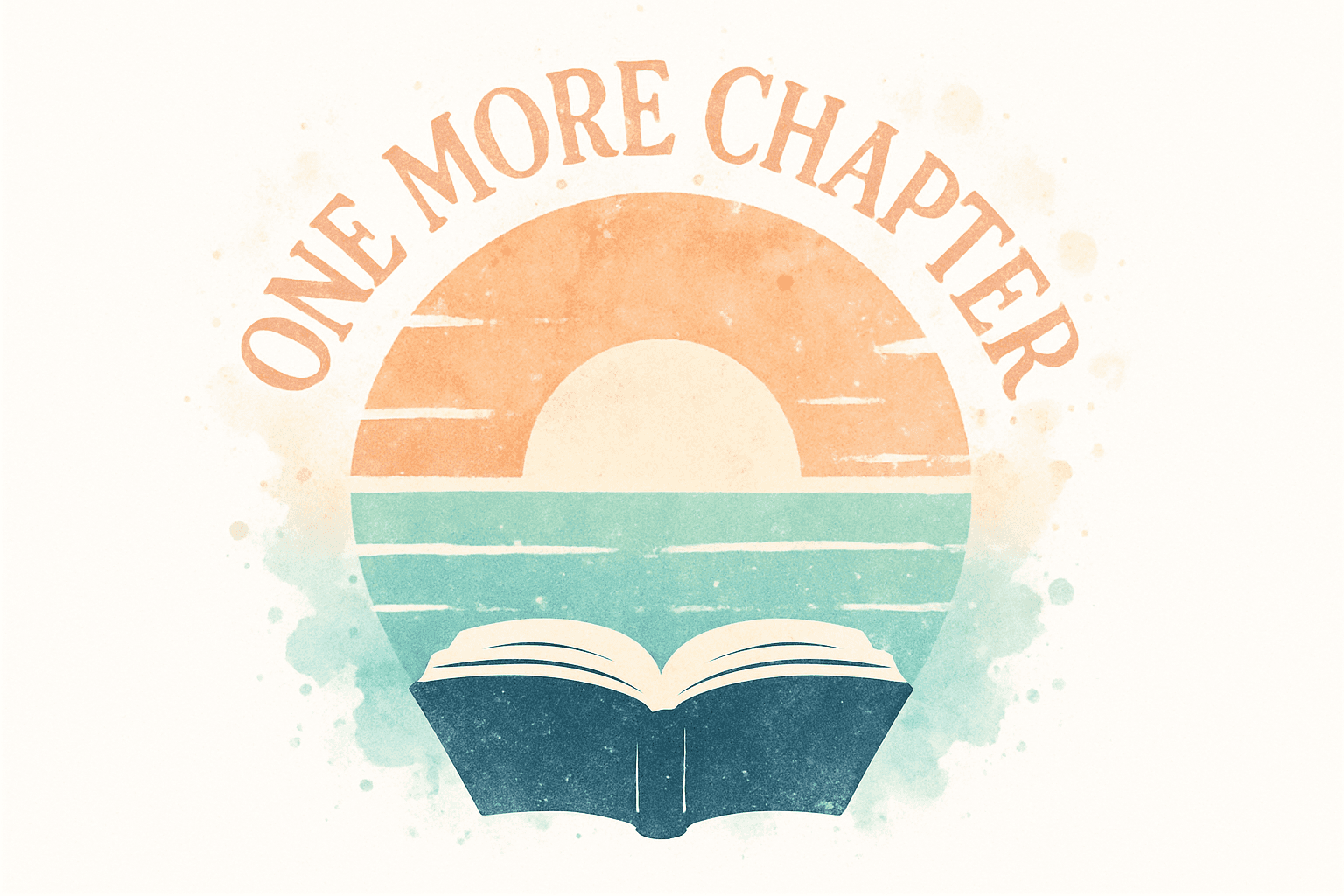 One More Chapter Sunset Book Lover Design