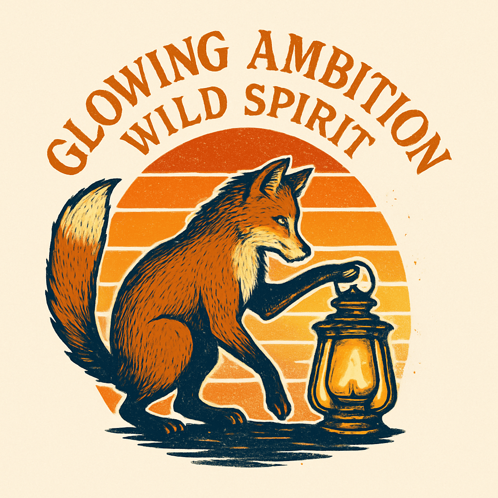 Fox with Lantern and Glowing Ambition Design
