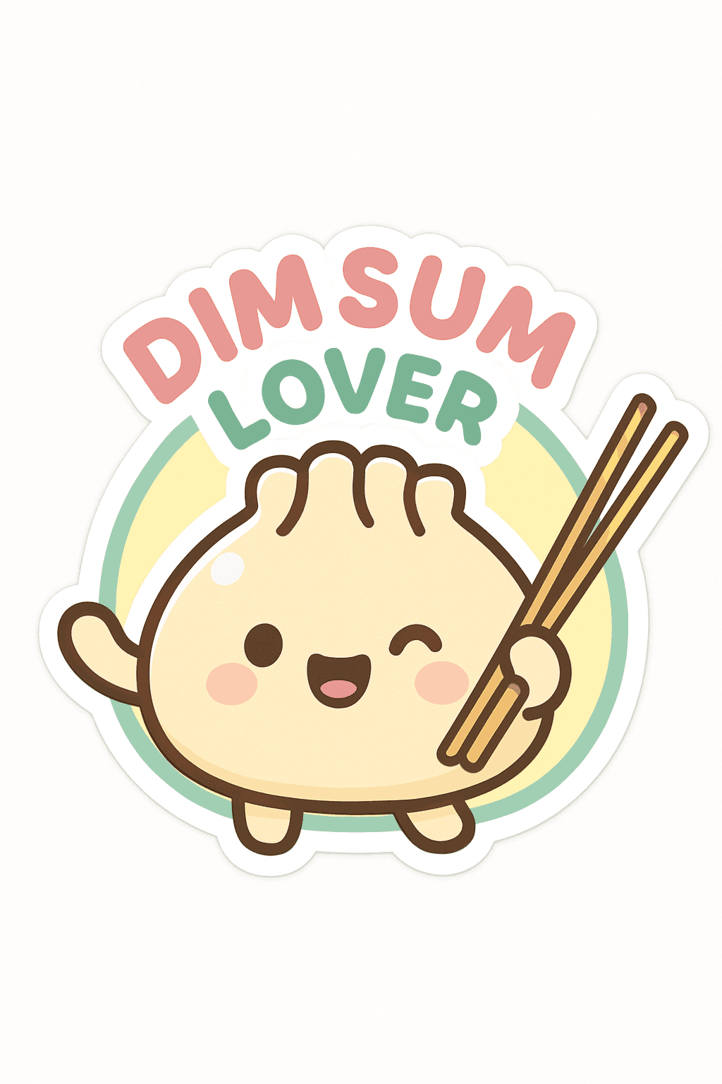 Cute Winking Dim Sum Cartoon Sticker