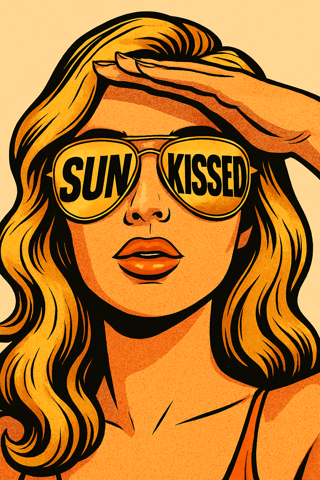 Sun-Kissed Woman in Retro Sunglasses