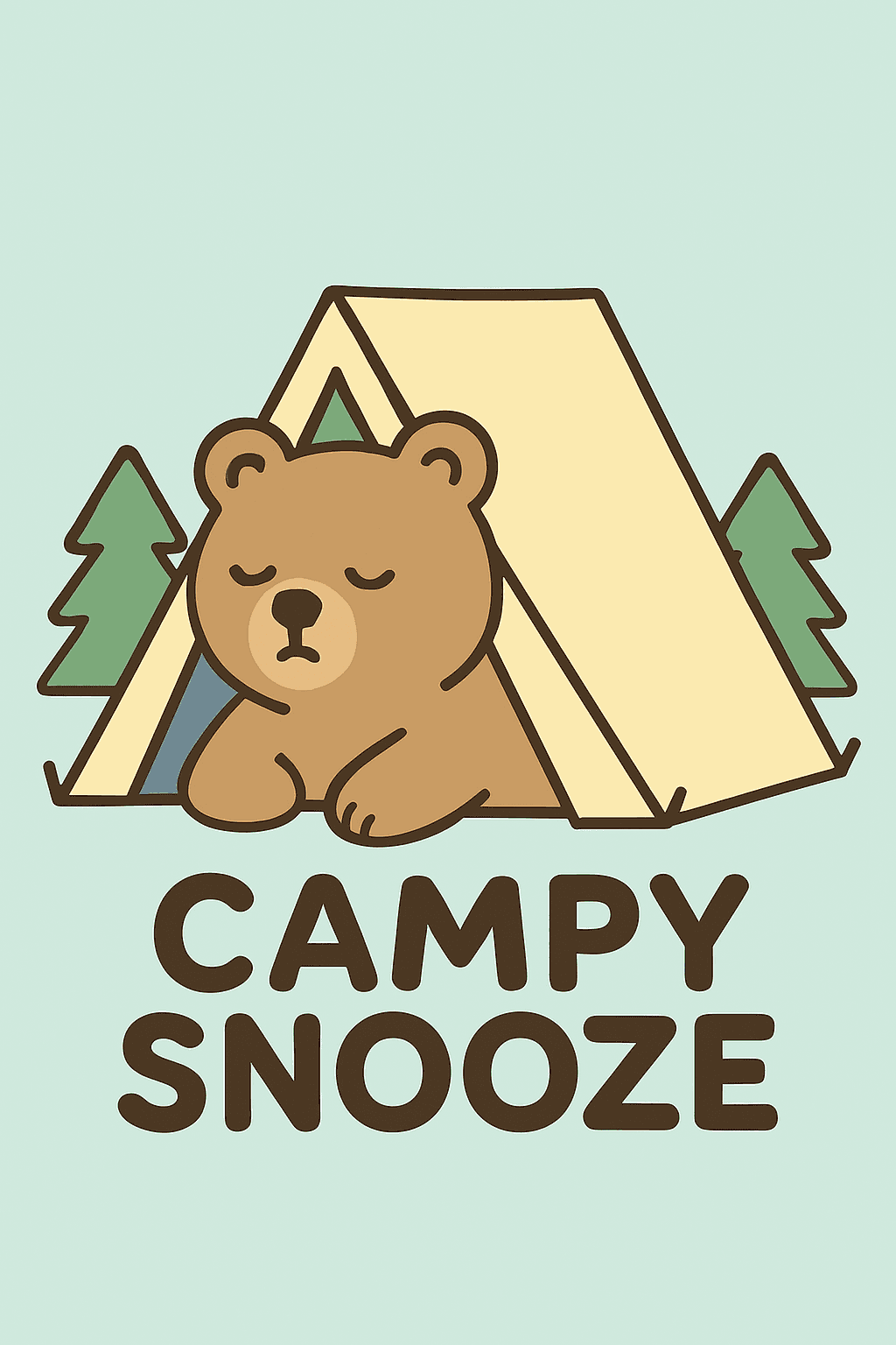 Campy Snooze Cute Bear Camping Design