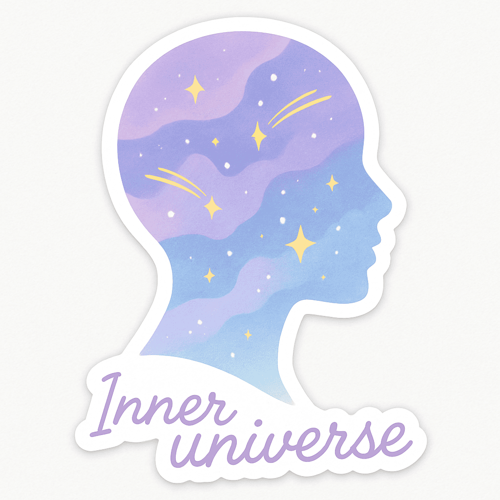 Inner Universe Cosmic Head Silhouette Sticker