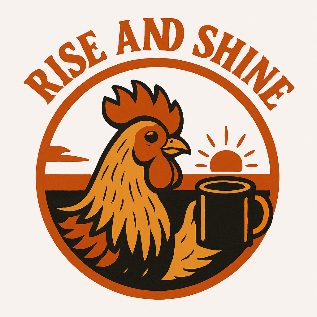 Rise and Shine Rooster with Coffee Mug